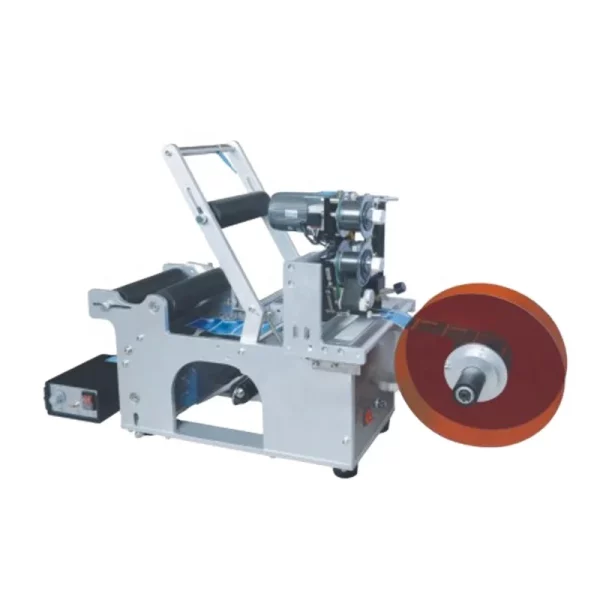 Semi-automatic round bottle labeling machine with coding code printer ...